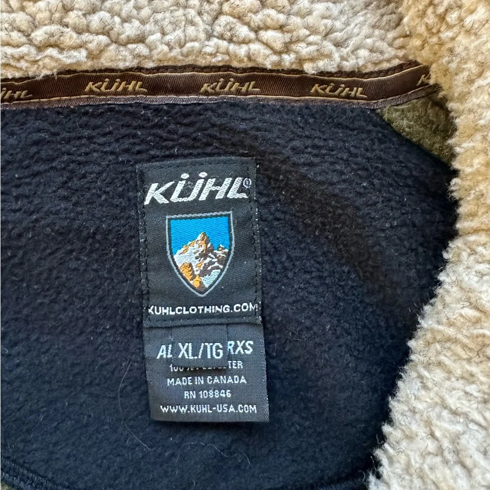 Kuhl Men’s ALPENWURX™ Fleece Full Zip Jacket Green Brown Size XL